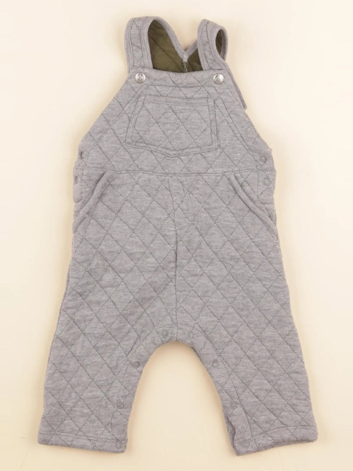 Petit Bateau - salopette gris - 6 mois