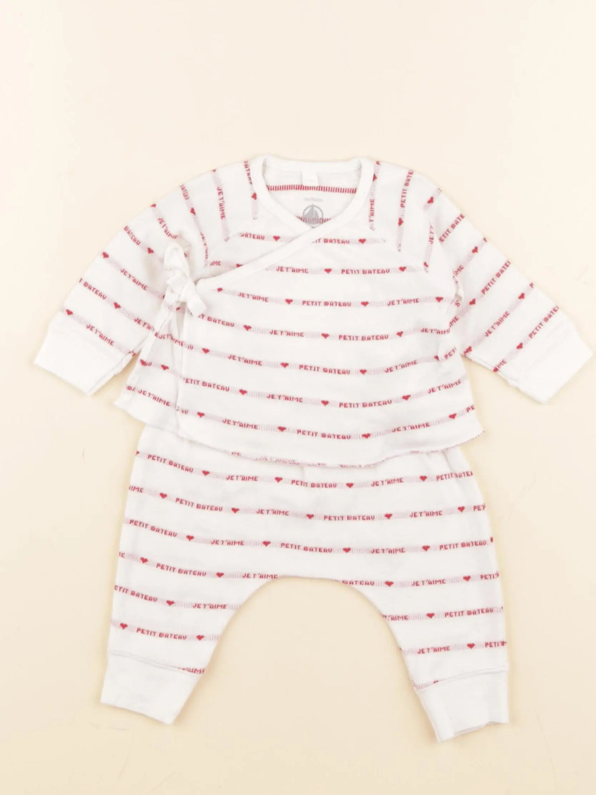 Petit Bateau - ensemble rouge - 1 mois