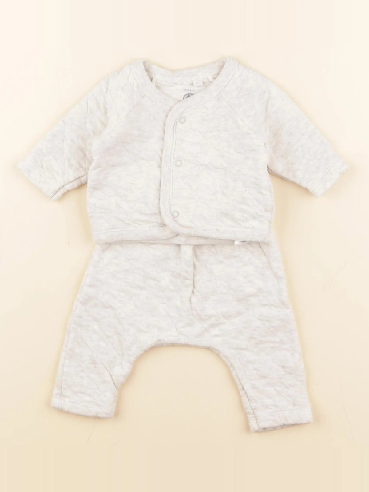 Petit Bateau - ensemble gris - 1 mois