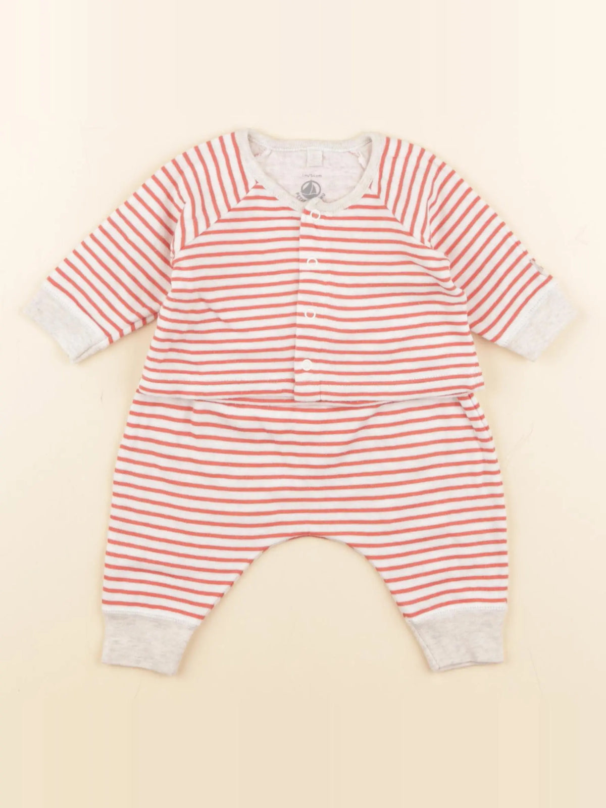 Petit Bateau - ensemble rouge - 1 mois