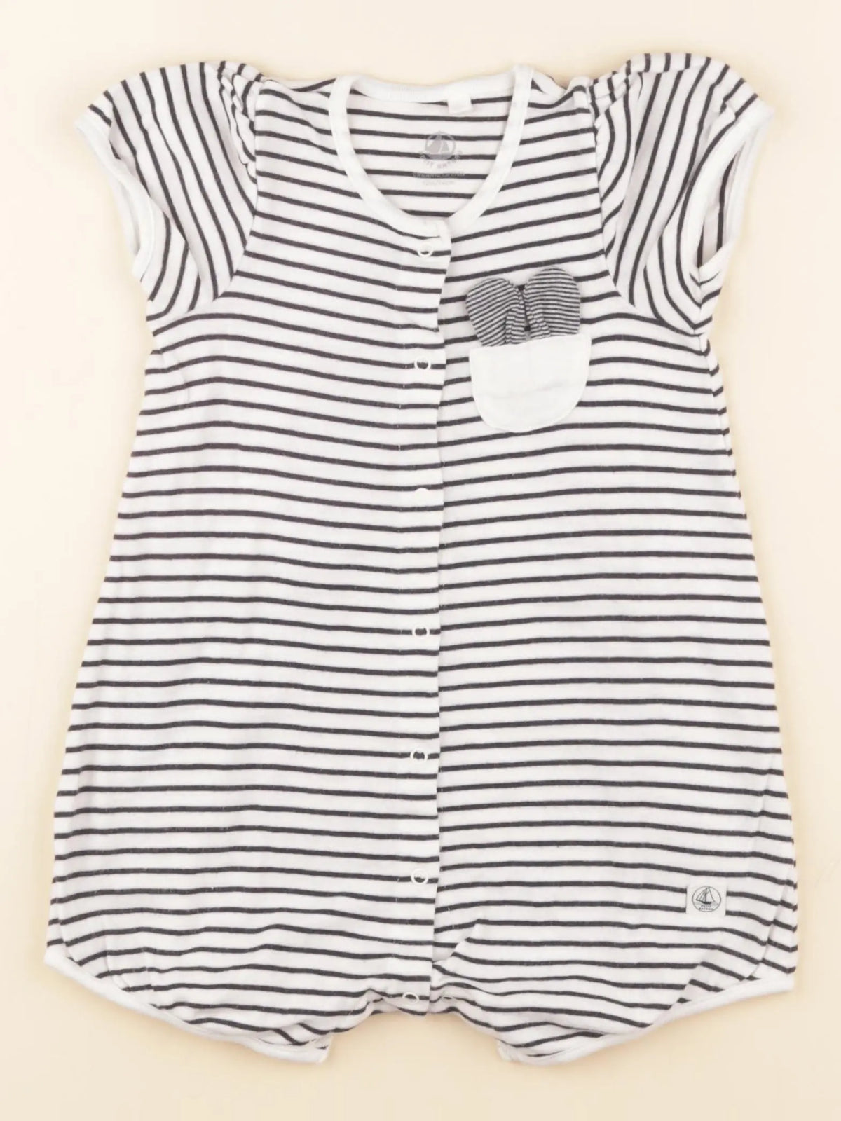 Petit Bateau - pyjama coton bleu - 12 mois