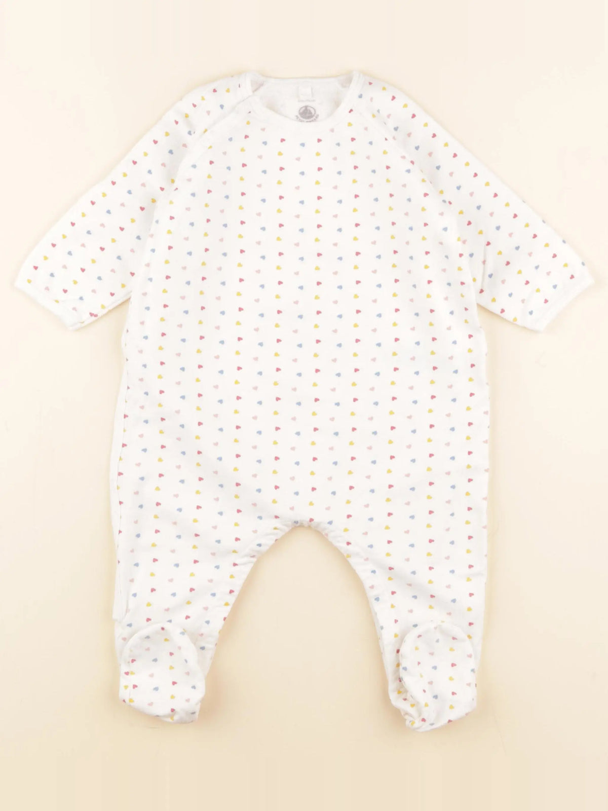 Petit Bateau - pyjama coton blanc, multicolore - 12 mois