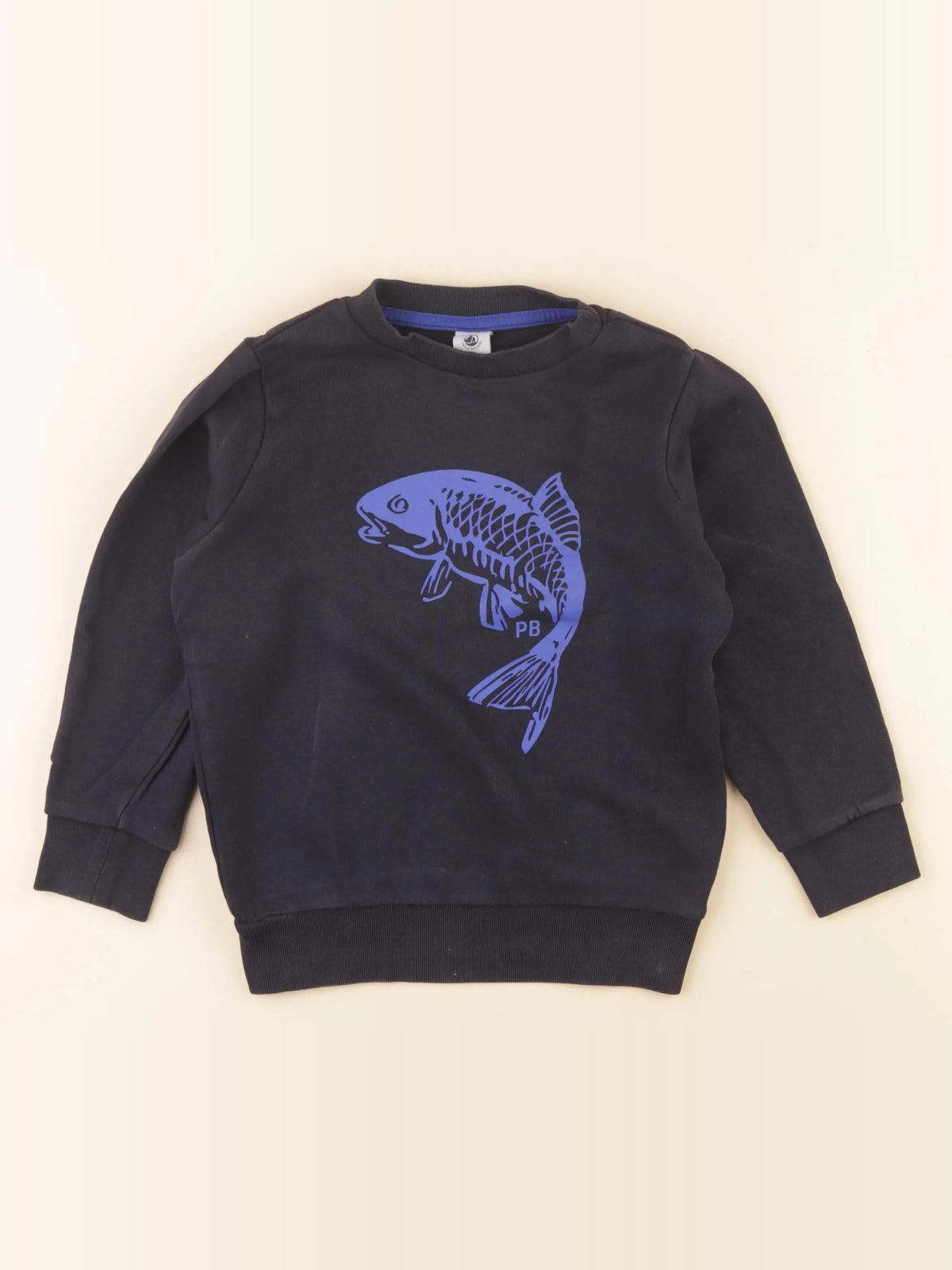 Petit Bateau - sweat bleu - 5 ans