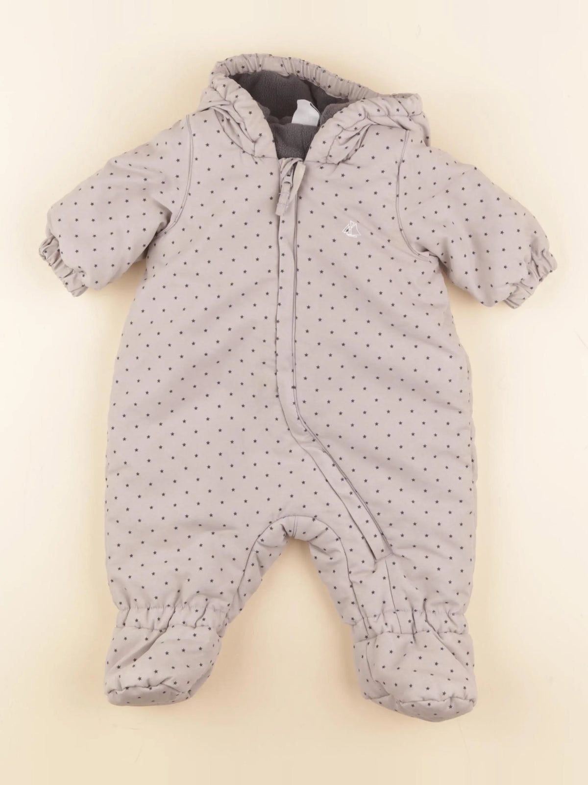 Petit Bateau - combi-pilote gris - 3 mois
