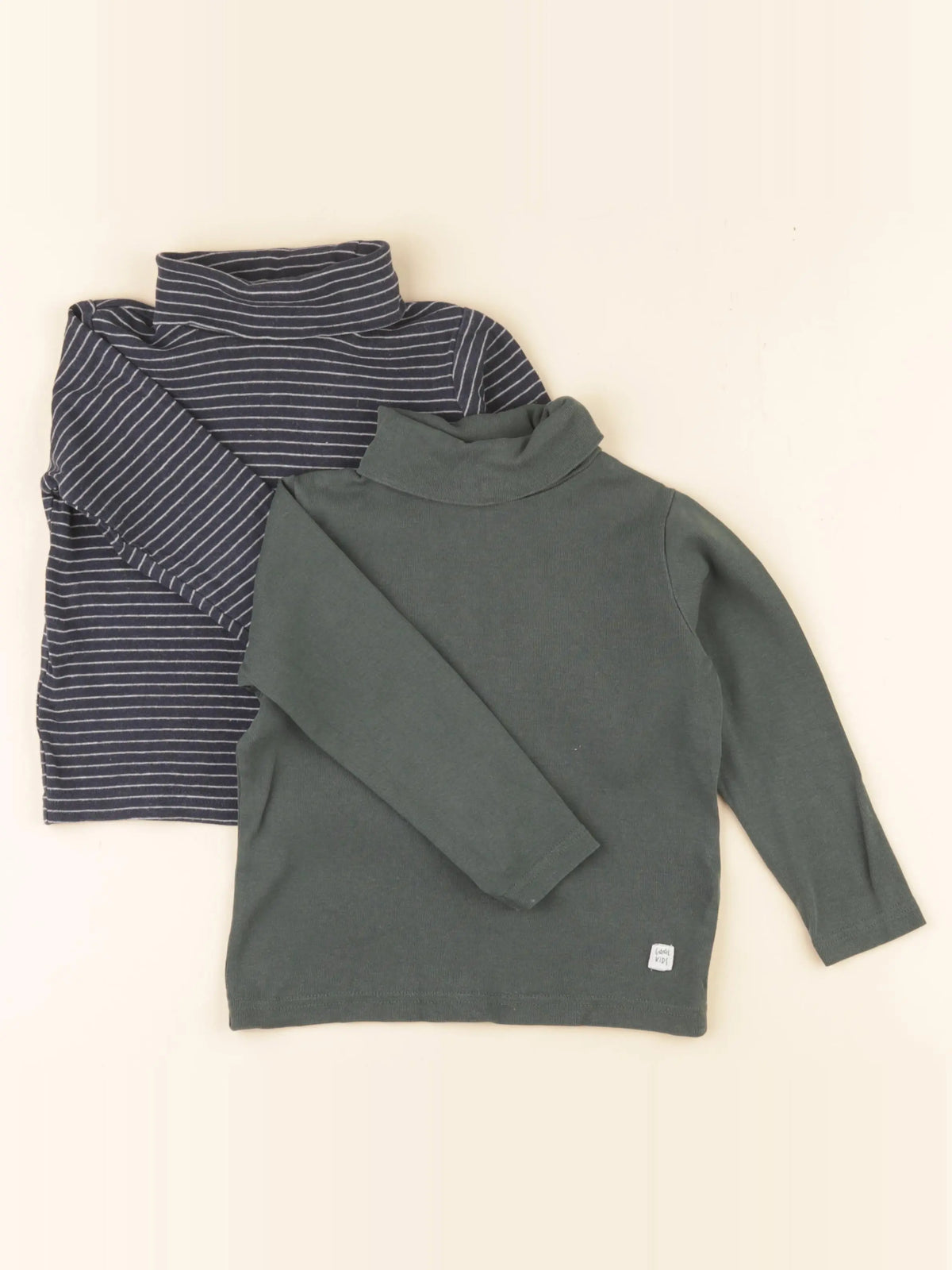 Vertbaudet - lot de 2 sous-pulls bleu, vert - 4 ans