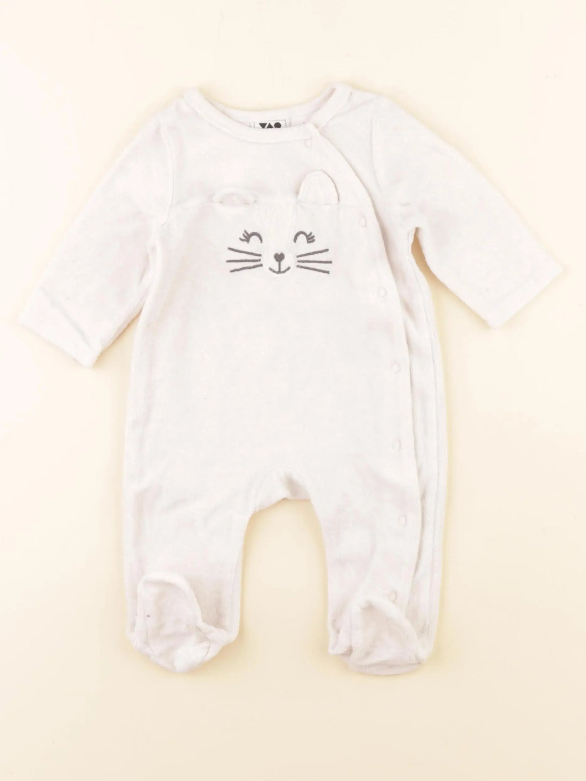 Tape à l'oeil - pyjama velours beige - 3 mois