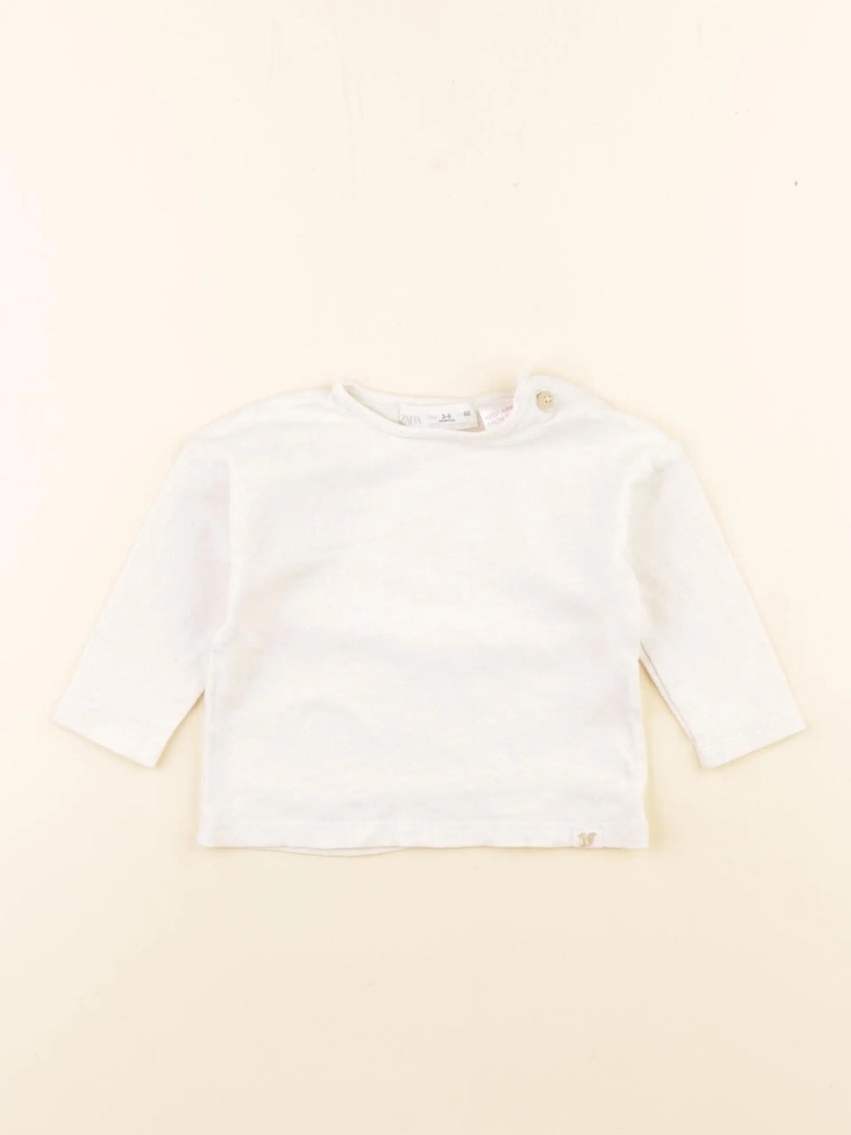 Zara - tee-shirt beige - 3/6 mois