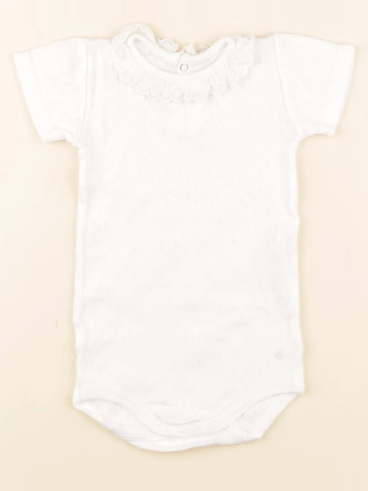 Petit Bateau - body à col blanc - 6 mois