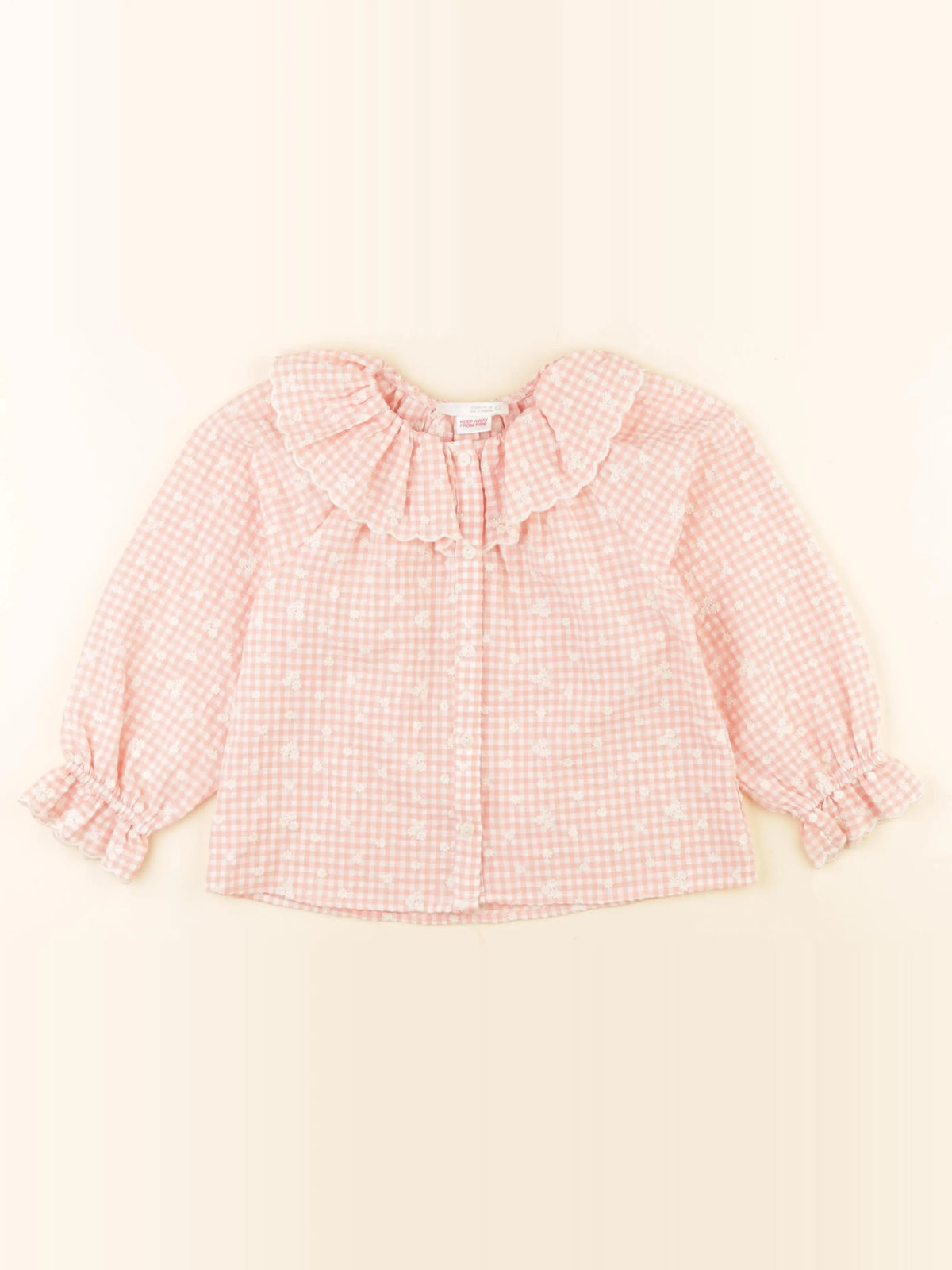 Zara - blouse orange, blanc - 5 ans