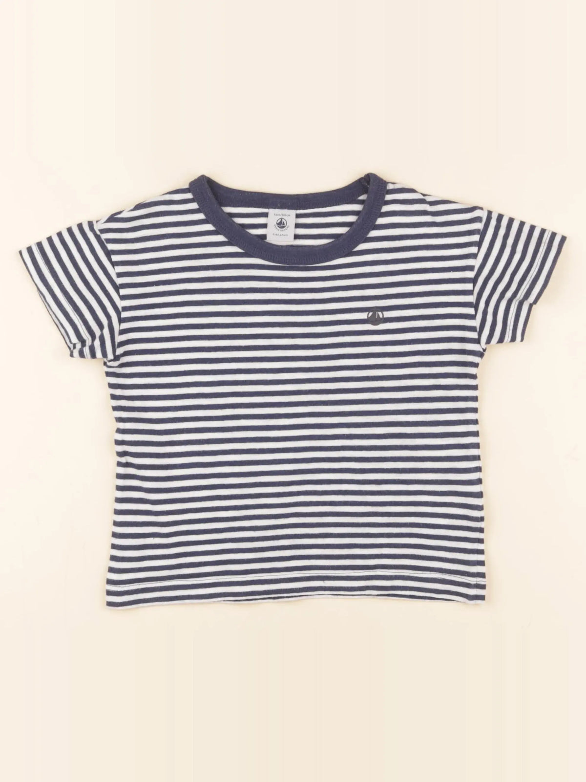 Petit Bateau - tee-shirt coton bleu, blanc - 4 ans