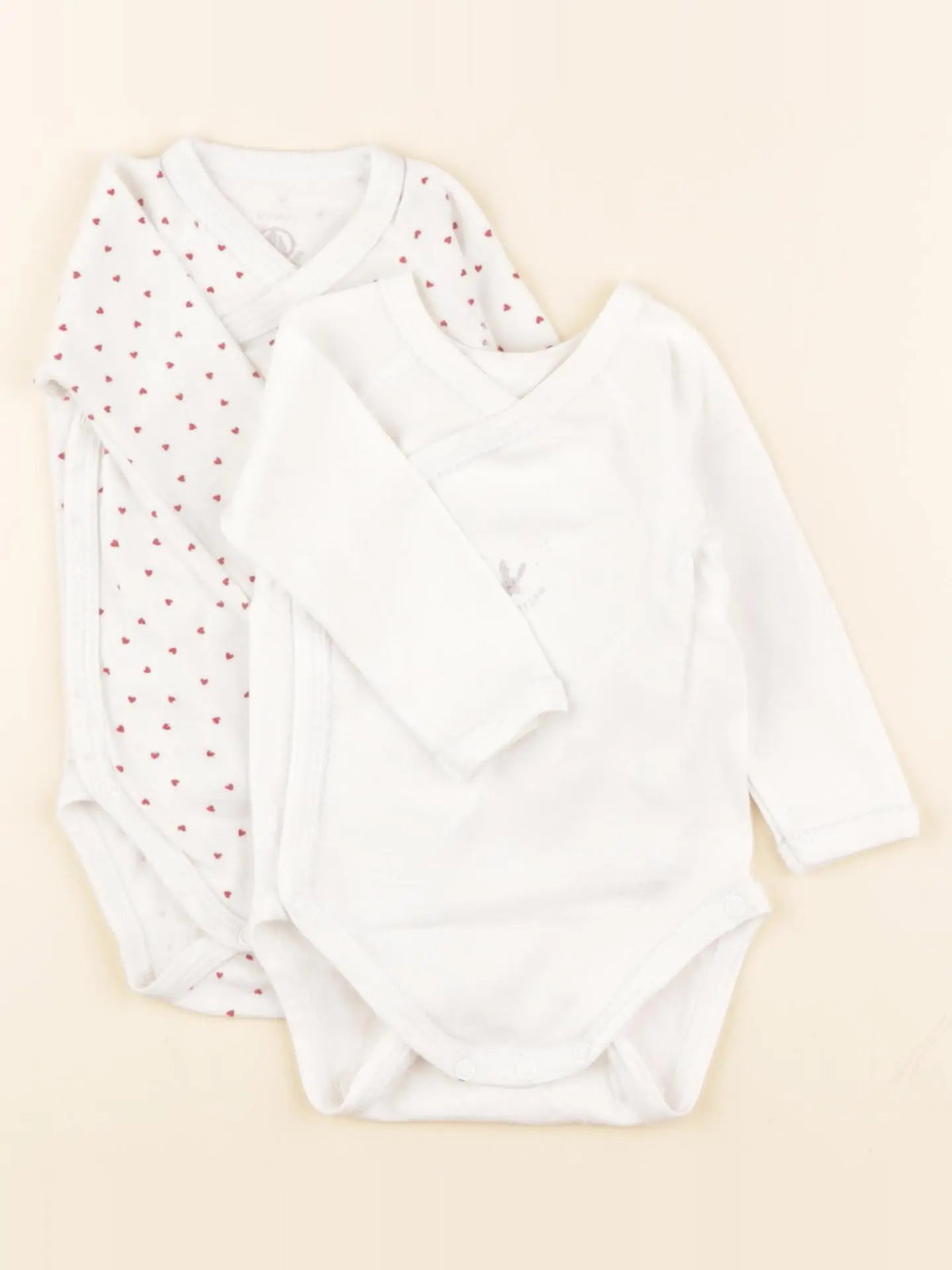 Petit Bateau - lot de 2 bodies en coton blanc - 3 mois