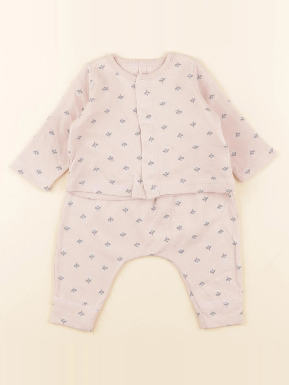 Petit Bateau - ensemble rose - 3 mois