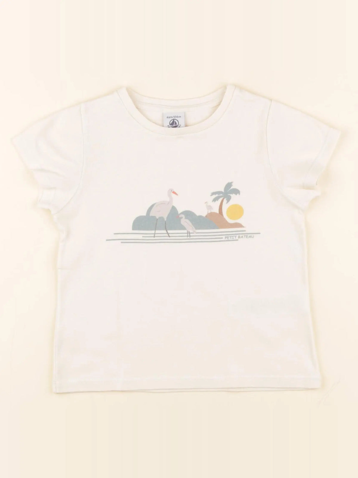 Petit Bateau - tee-shirt beige - 4 ans