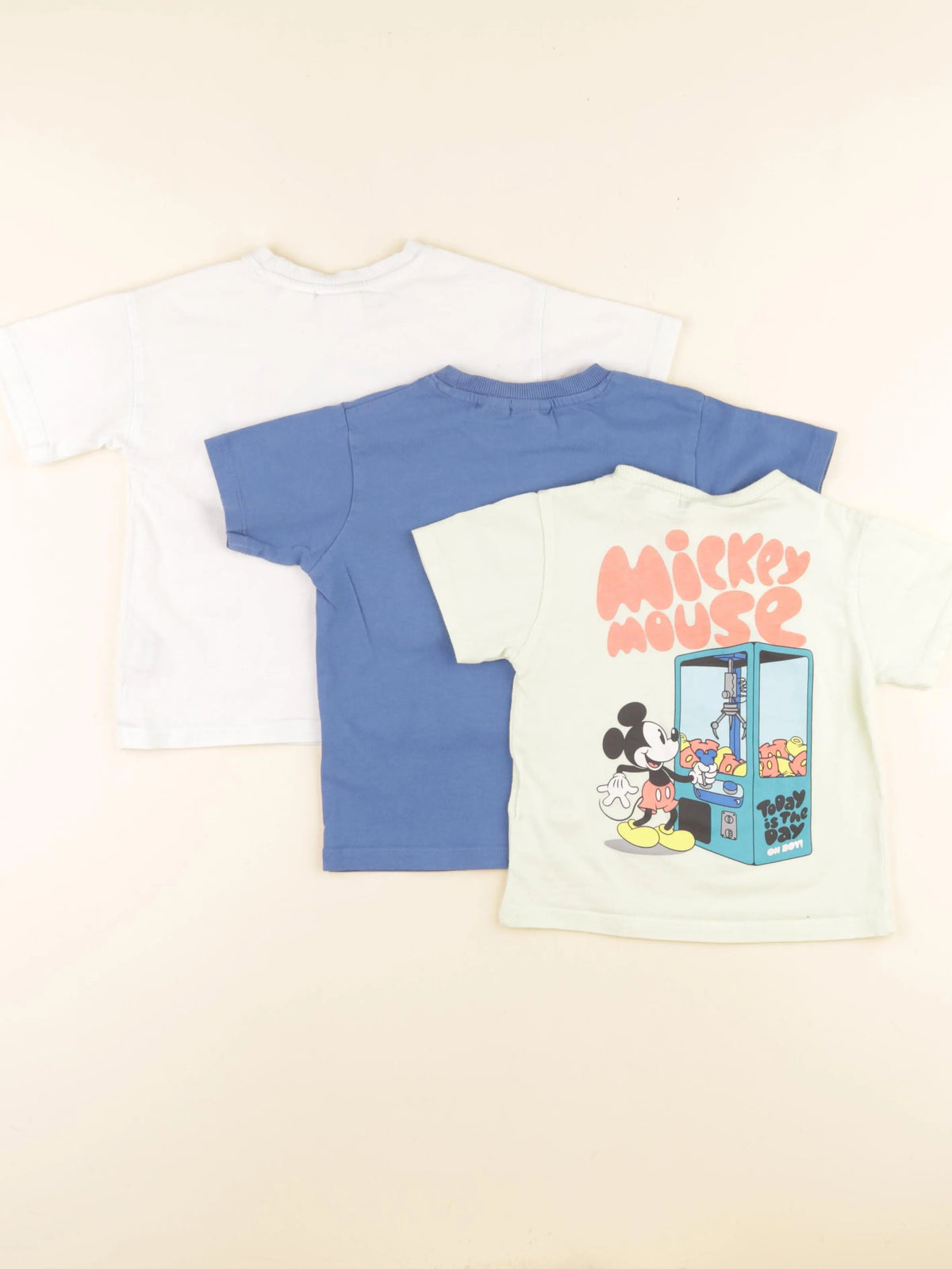 Zara - lot de 3 tee-shirts imprimé au dos multicolore - 2 ans
