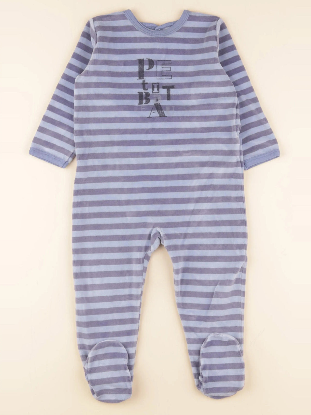 Petit Bateau - pyjama velours bleu - 2 ans