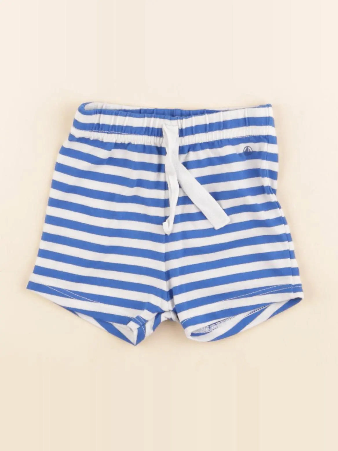 Petit Bateau - short bleu, blanc - 6 mois