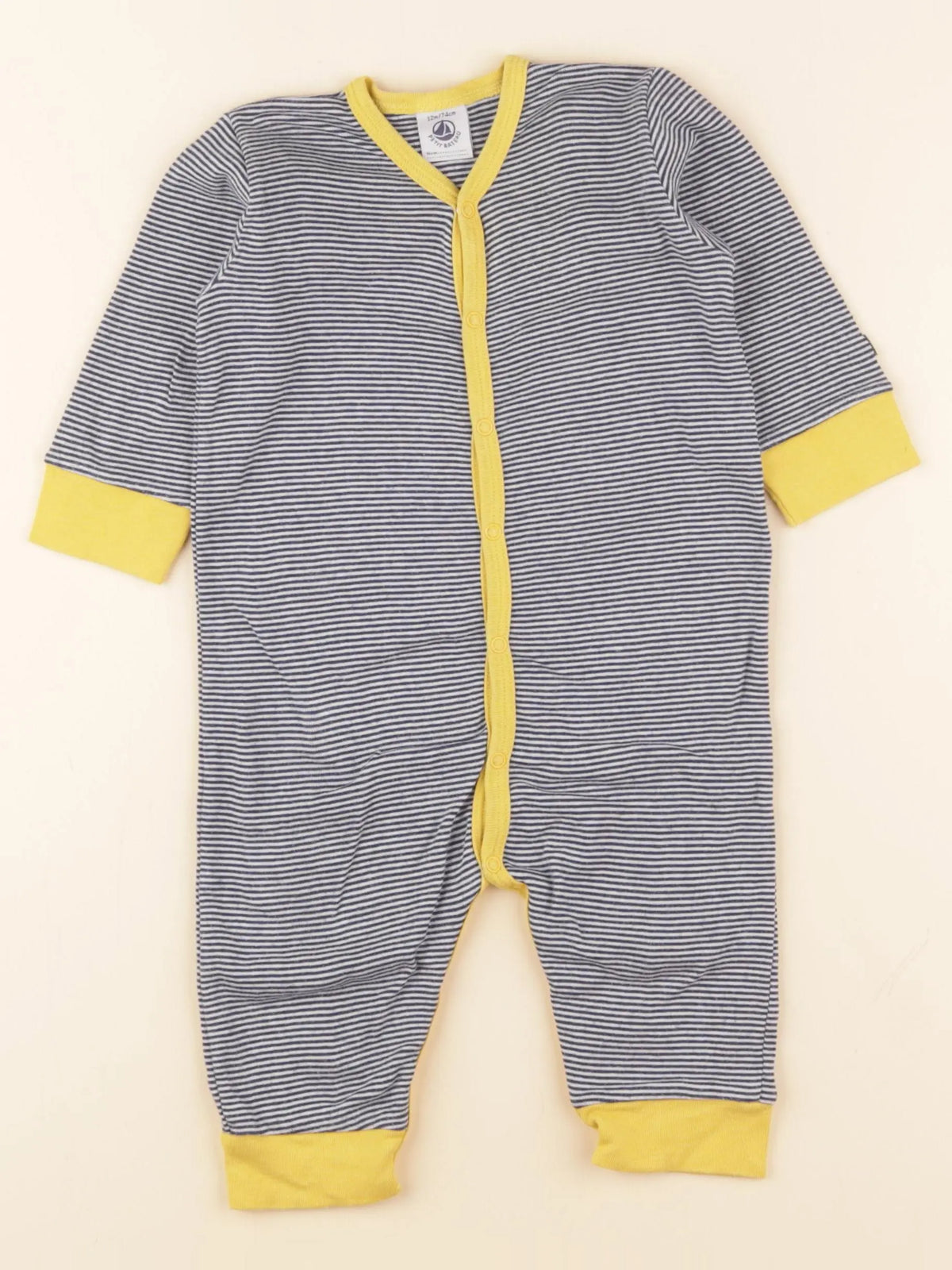 Petit Bateau - pyjama coton bleu - 12 mois