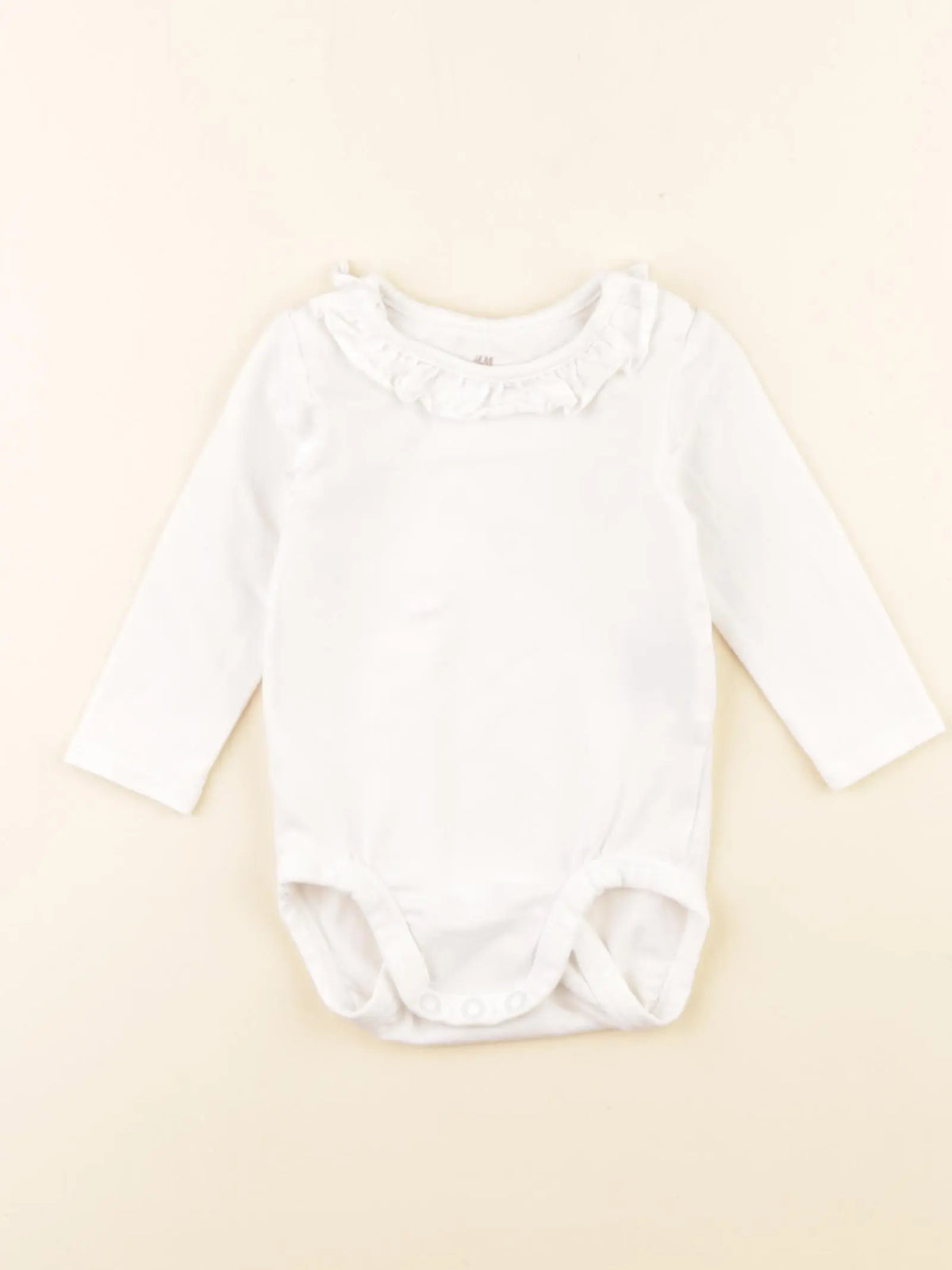H&M - body à col beige - 12/18 mois