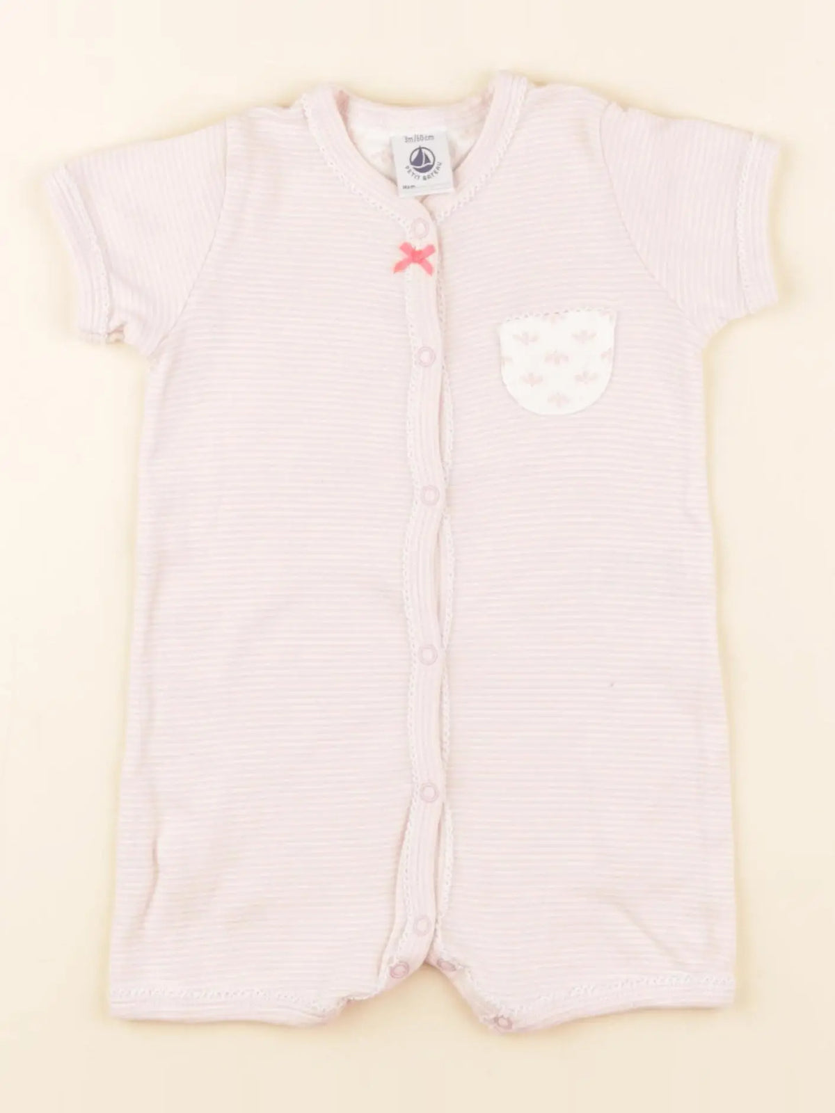 Petit Bateau - pyjama coton rose - 3 mois