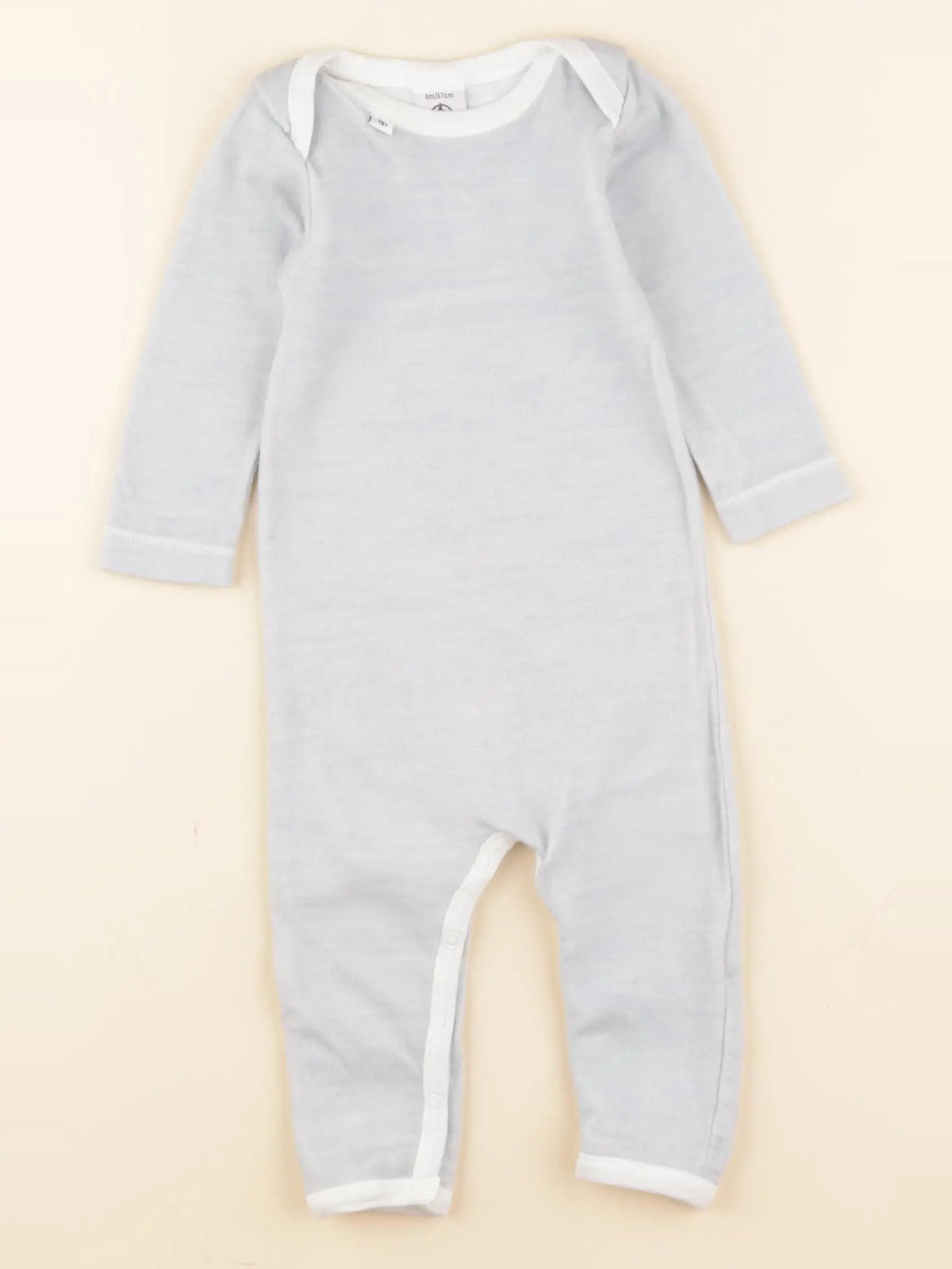 Petit Bateau - pyjama velours bleu - 6 mois