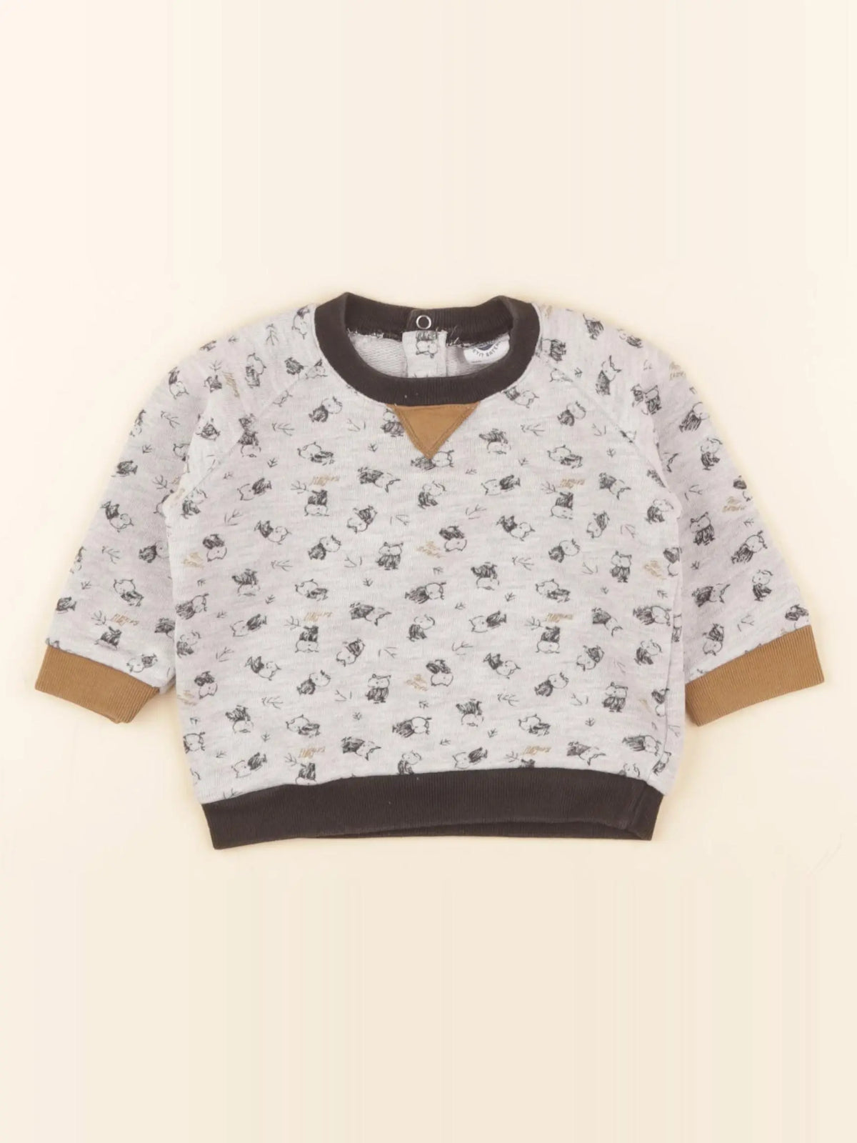 Petit Bateau - sweat gris - 6 mois