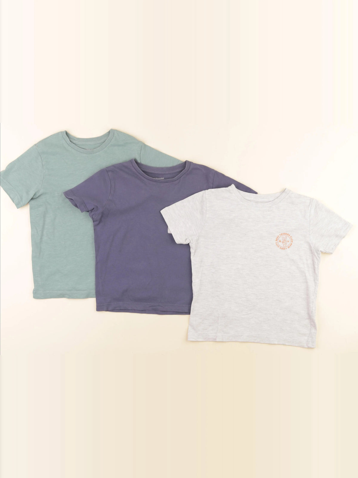 Vertbaudet - lot de 3 tee-shirts bleu, gris - 5 ans
