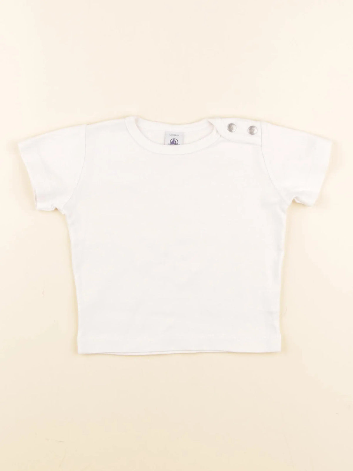 Petit Bateau - tee-shirt blanc - 12 mois