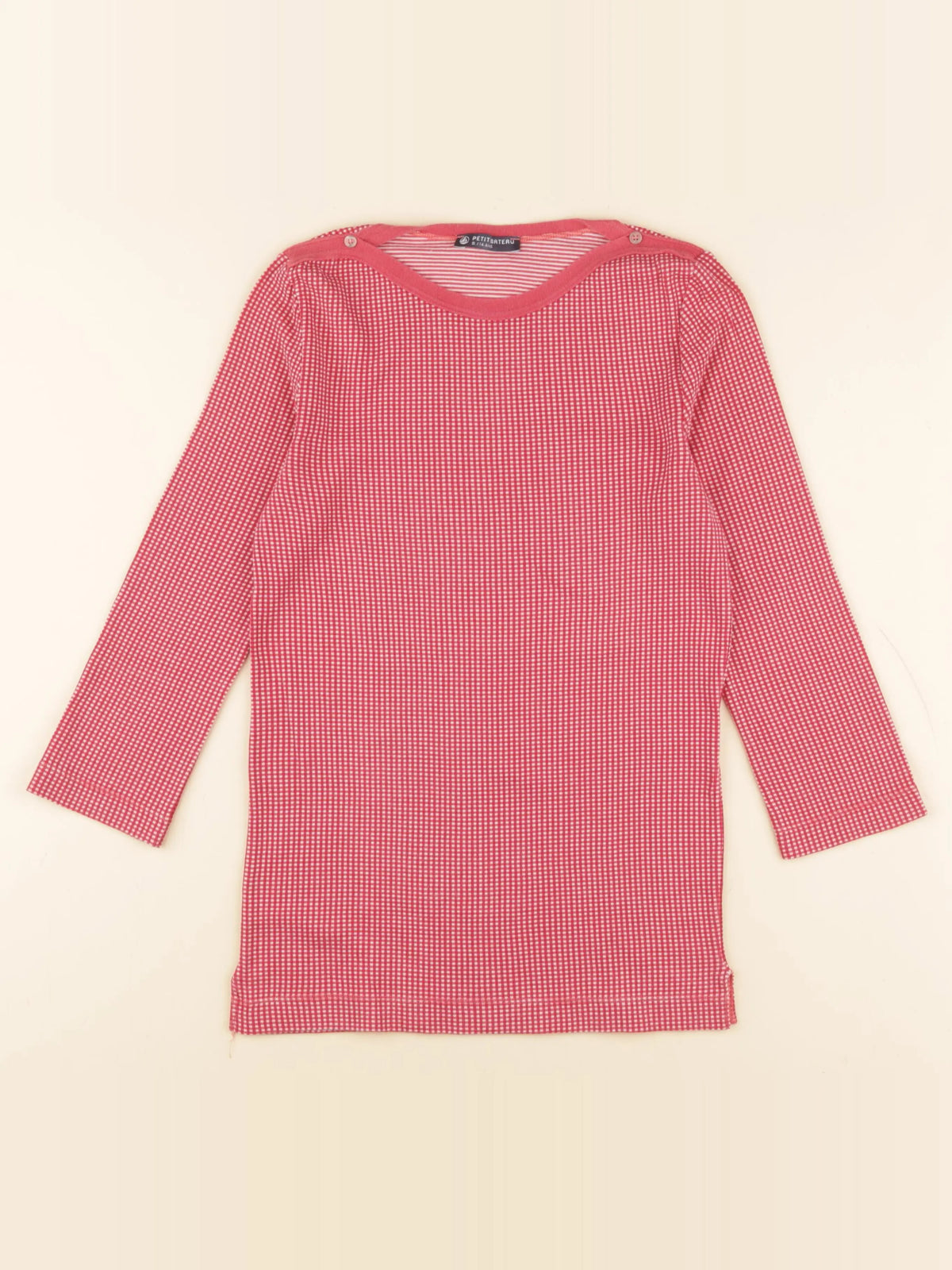 Petit Bateau - chemise de nuit coton rouge - 14 ans