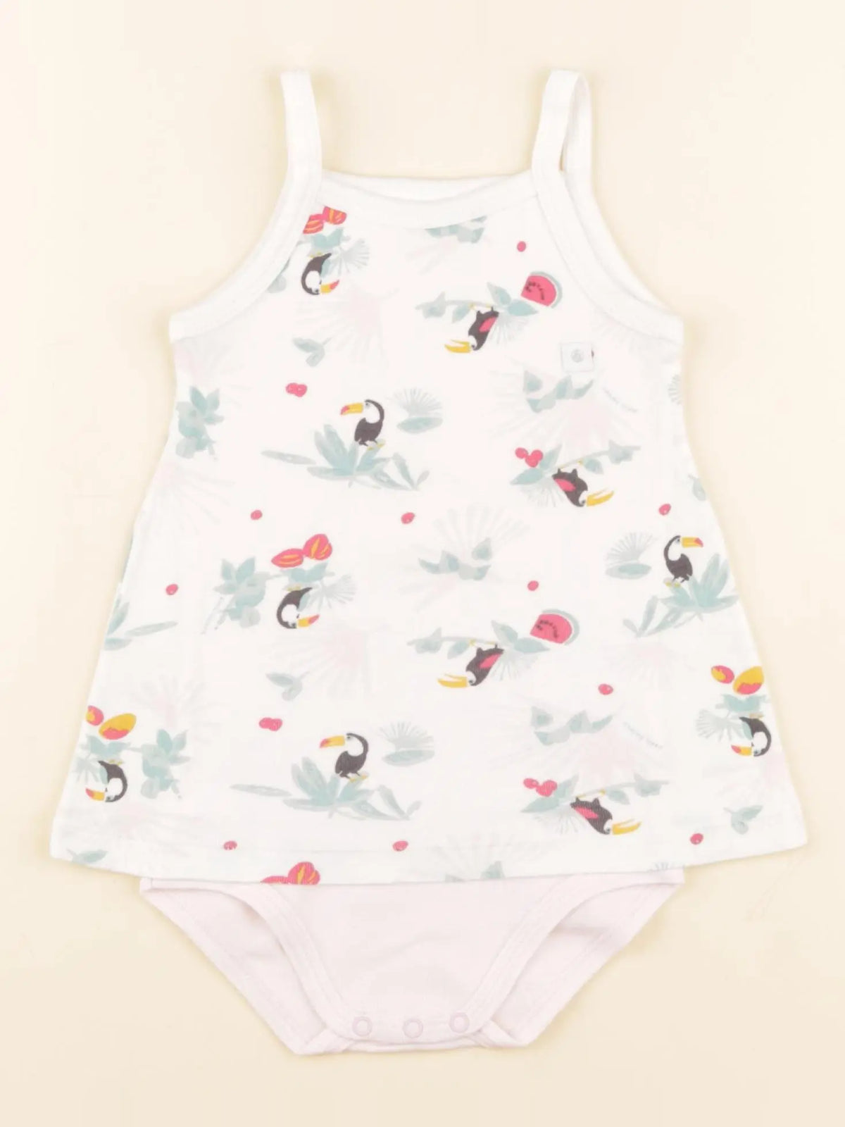 Petit Bateau - body robe blanc - 18 mois