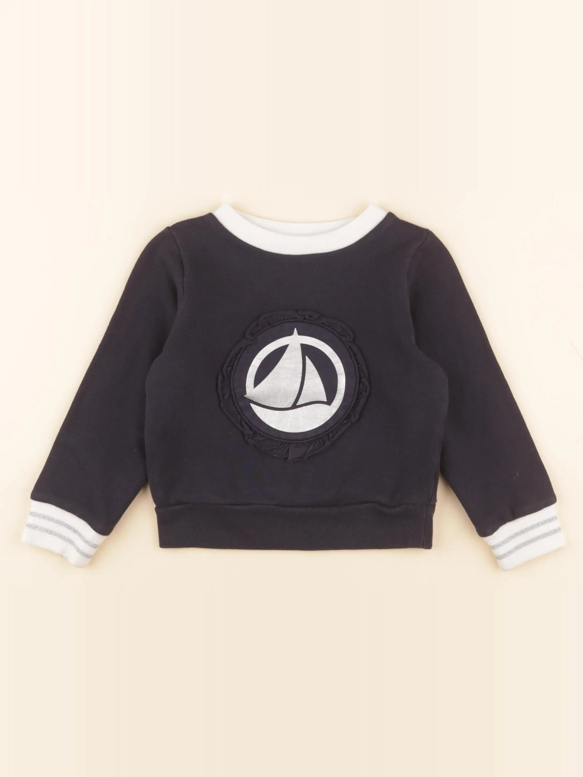 Petit Bateau - sweat bleu - 3 ans