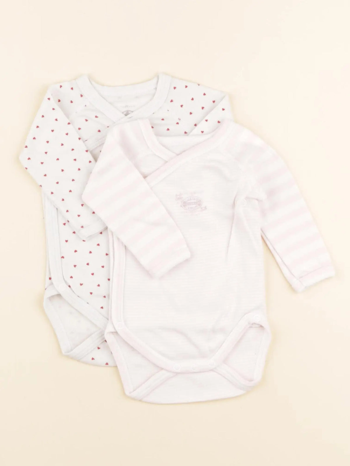 Petit Bateau - lot de 2 bodies en coton blanc - 1 mois