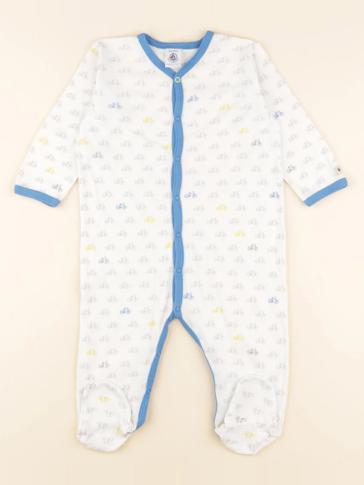 Petit Bateau - pyjama coton blanc - 12 mois