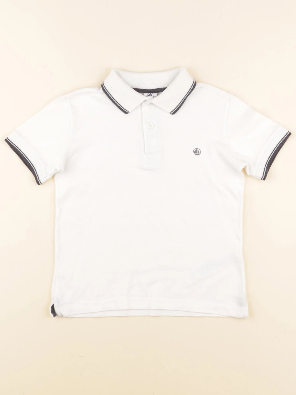Petit Bateau - polo blanc - 8 ans