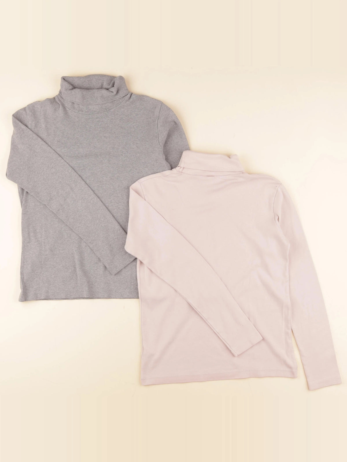 Petit Bateau - lot de 3 sous-pulls gris, rose - 12 ans