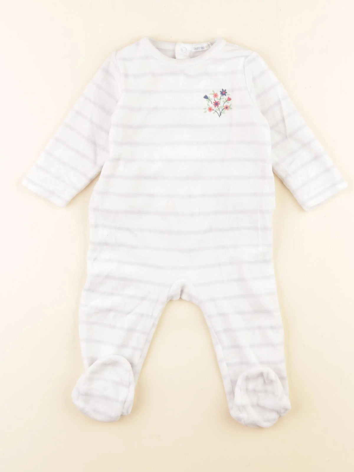 Boutchou - pyjama velours blanc - 9 mois