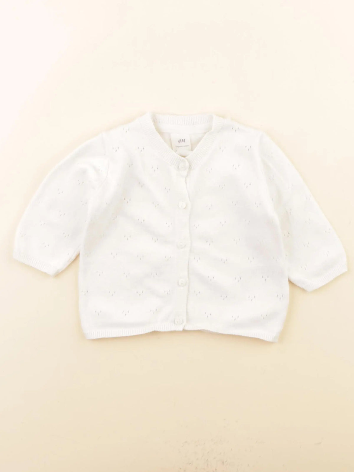 H&M - gilet blanc - 2/4 mois