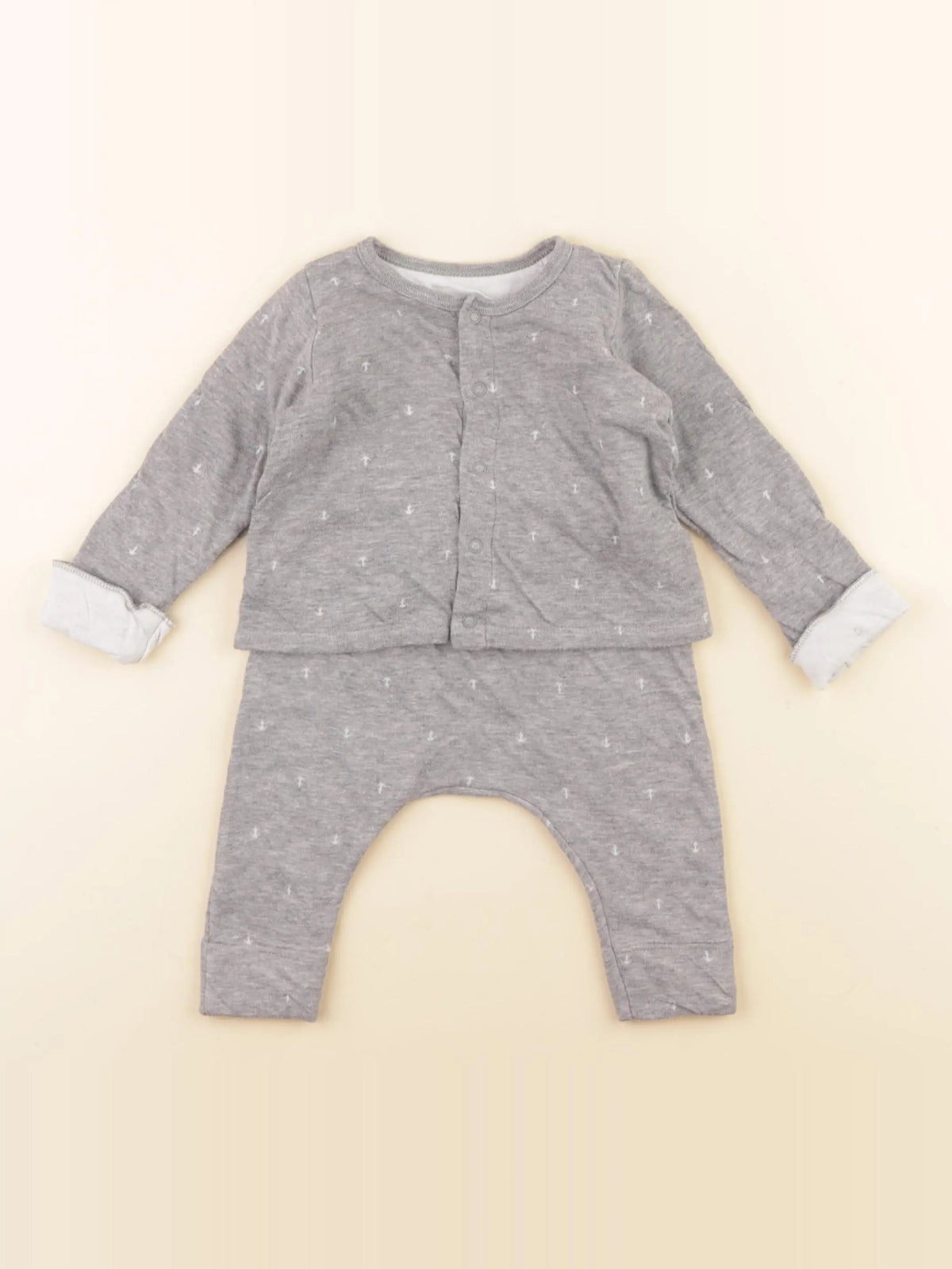 Petit Bateau - ensemble gris - 6 mois