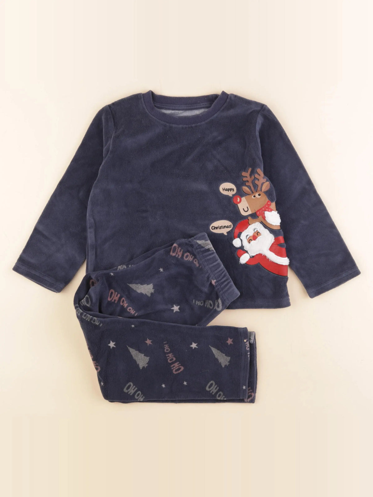 Vertbaudet - pyjama velours bleu - 4 ans