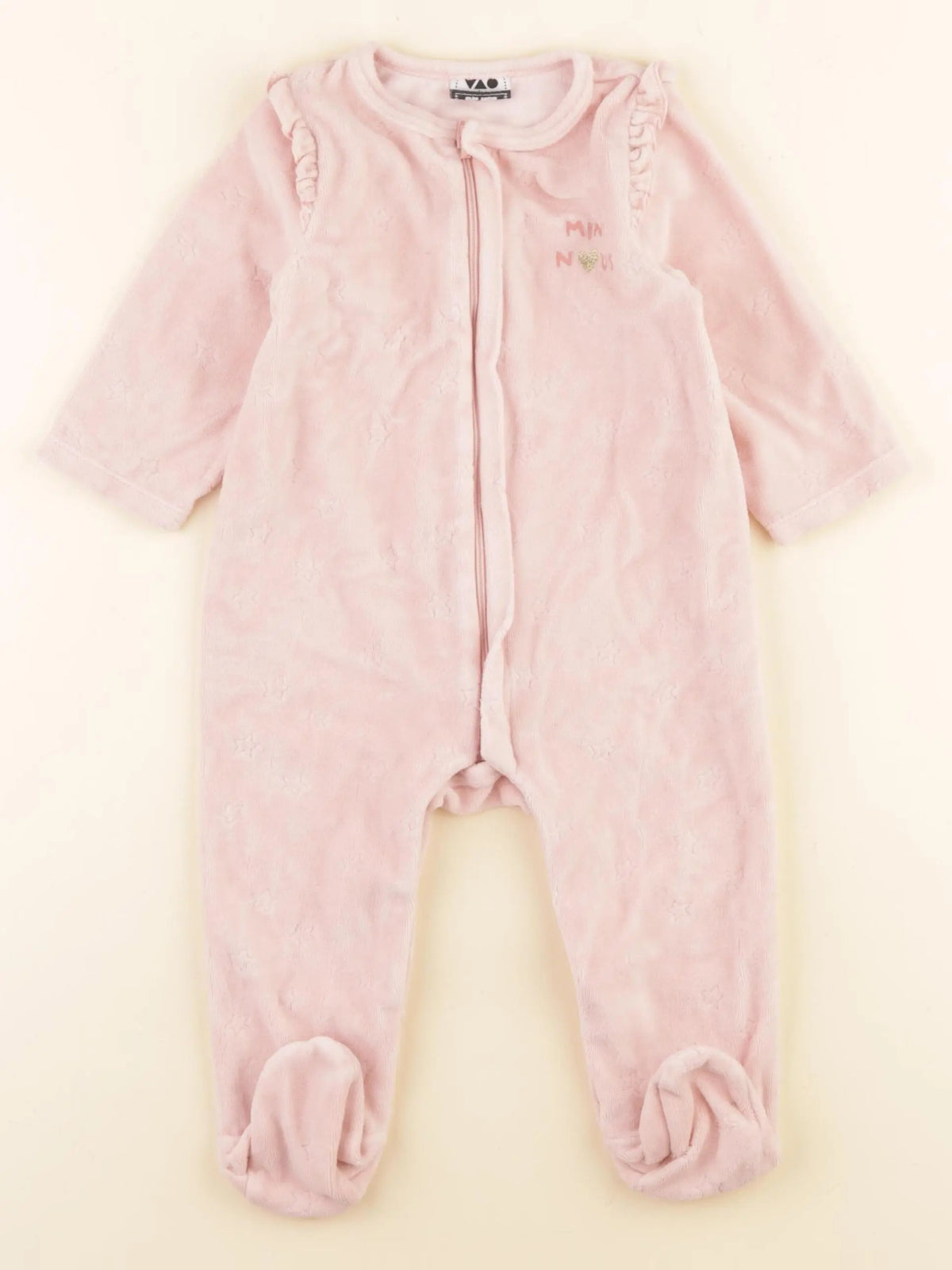 Tape à l'oeil - pyjama velours rose - 12 mois