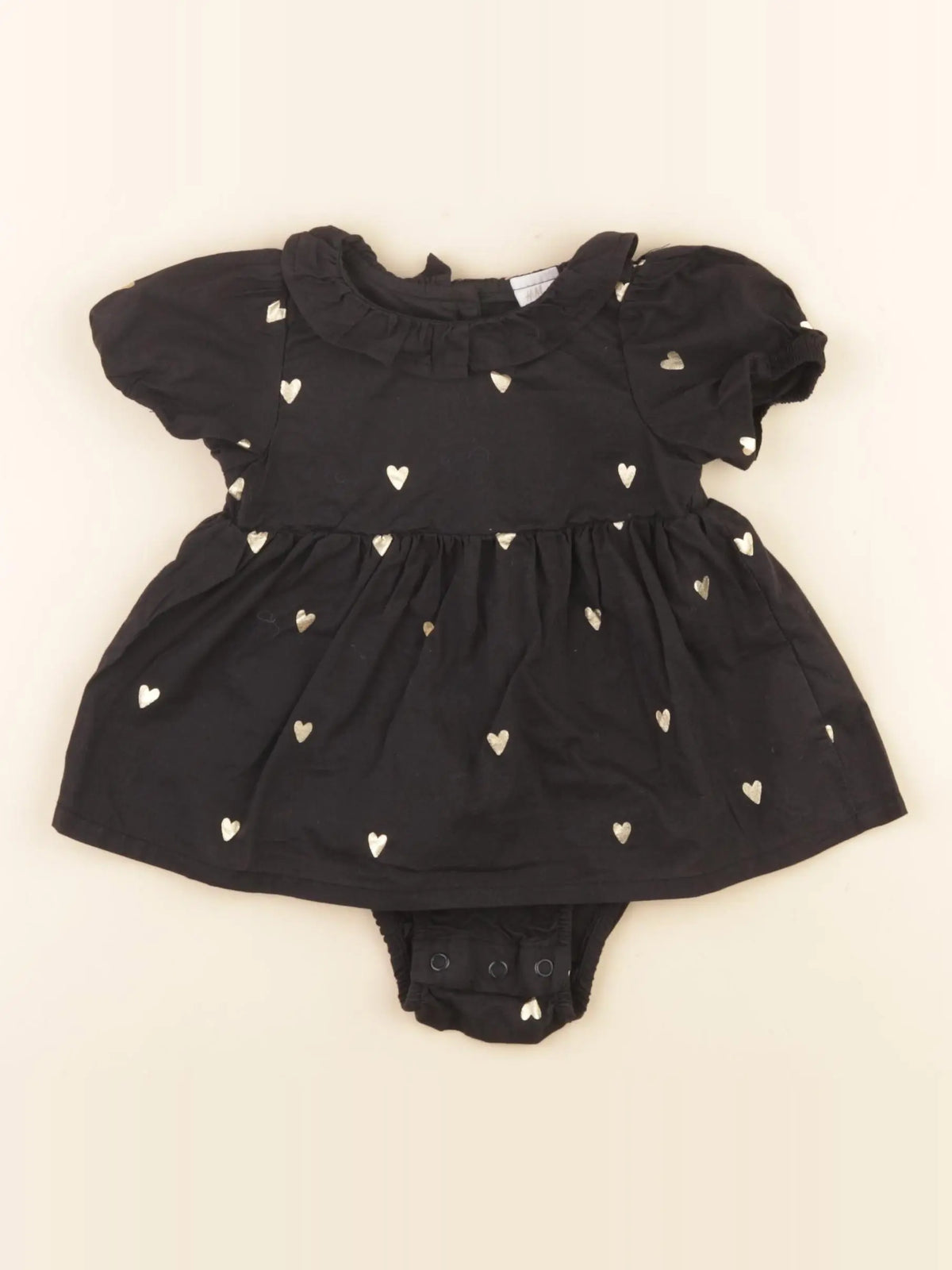 H&M - robe noir, or - 4/6 mois