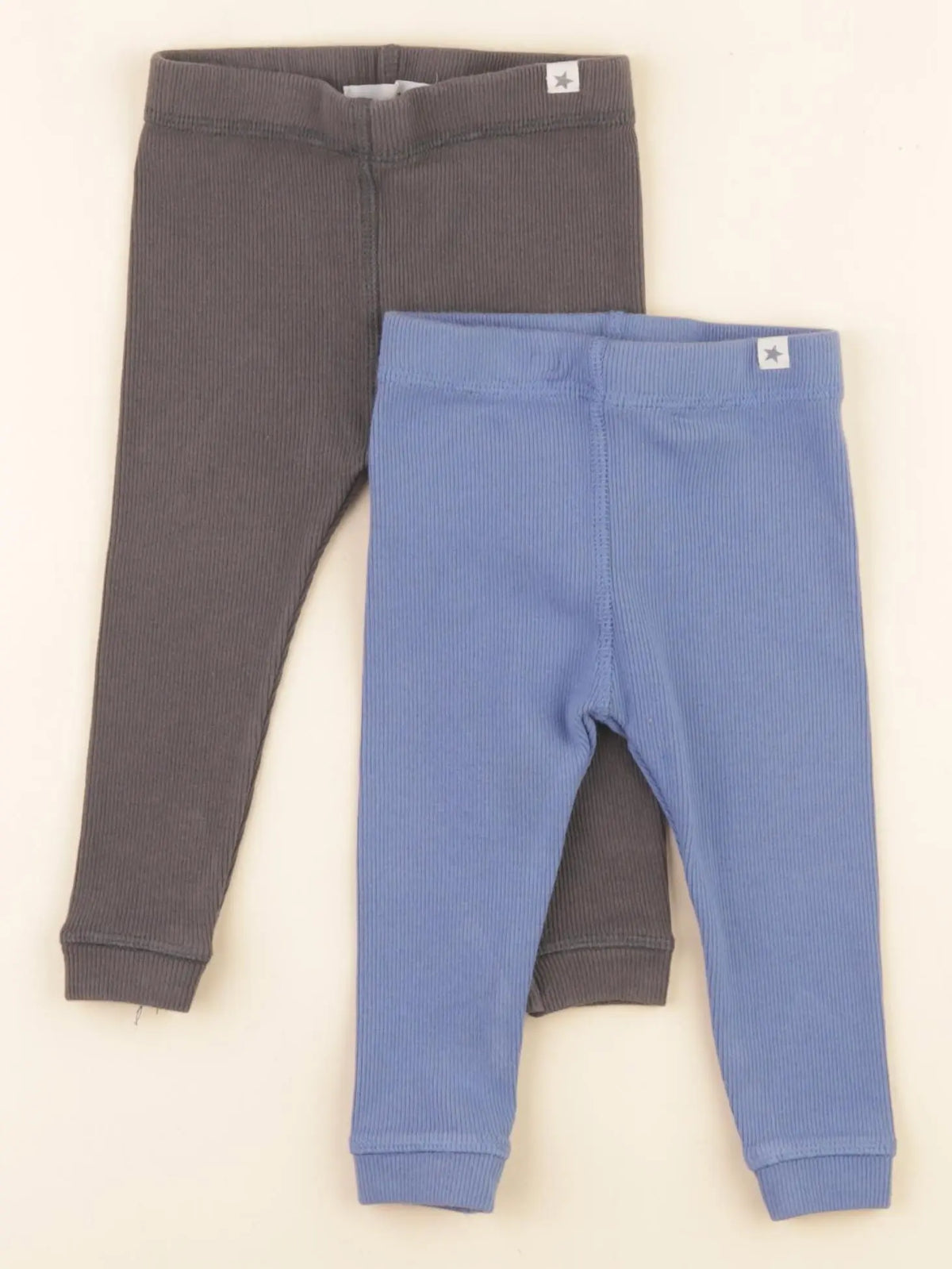 Zara - lot de 2 leggings bleu, gris - 9/12 mois