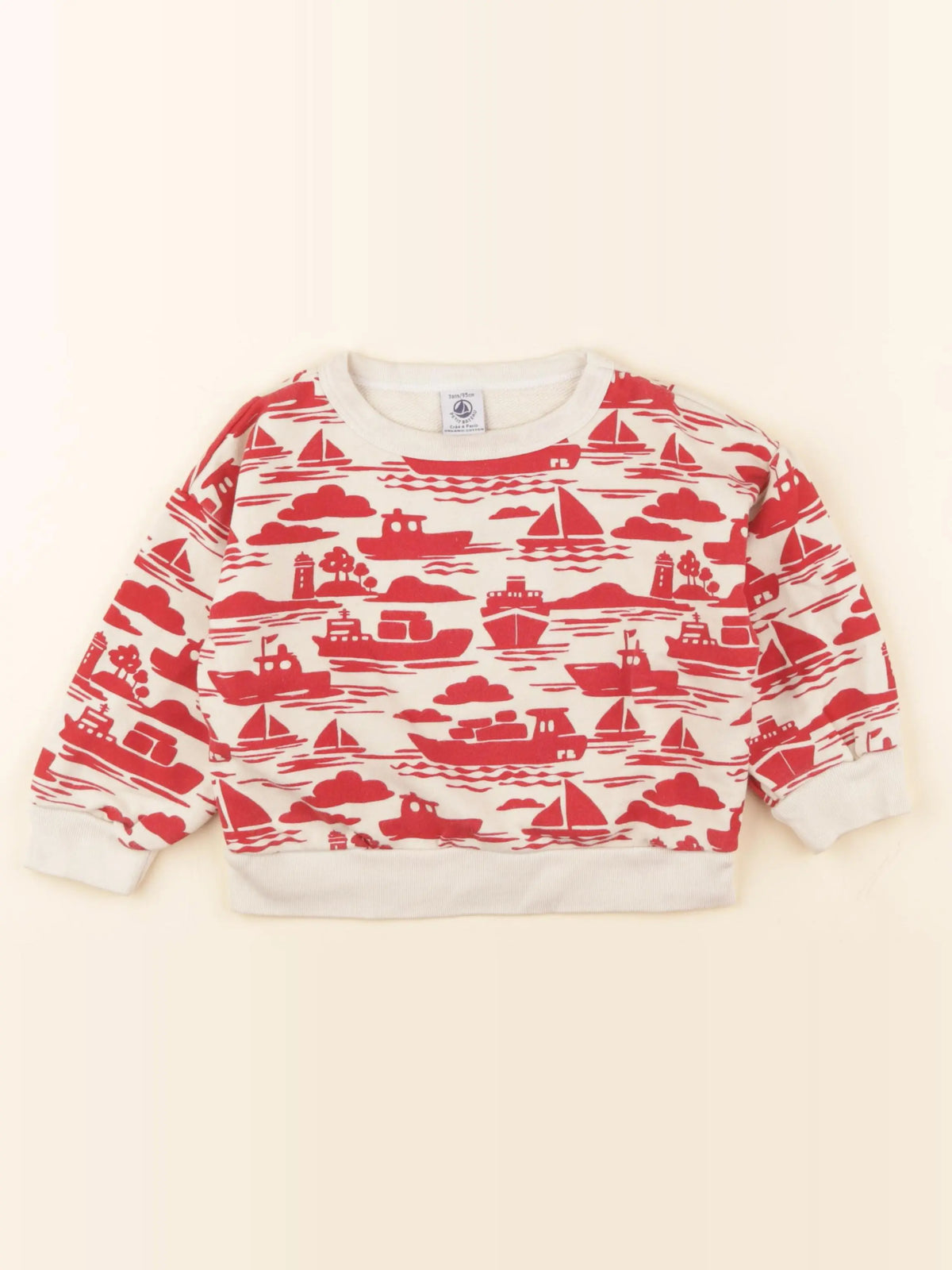 Petit Bateau - sweat beige - 3 ans