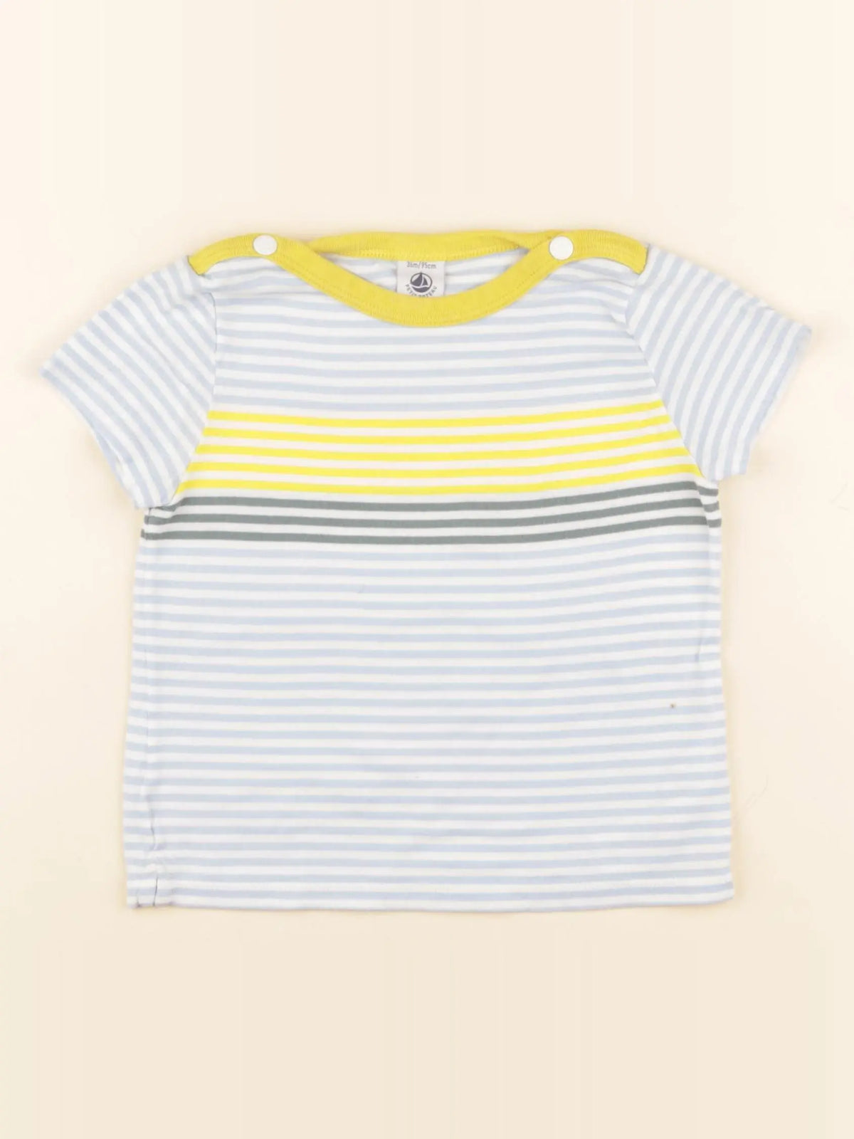 Petit Bateau - tee-shirt bleu, jaune - 36 mois
