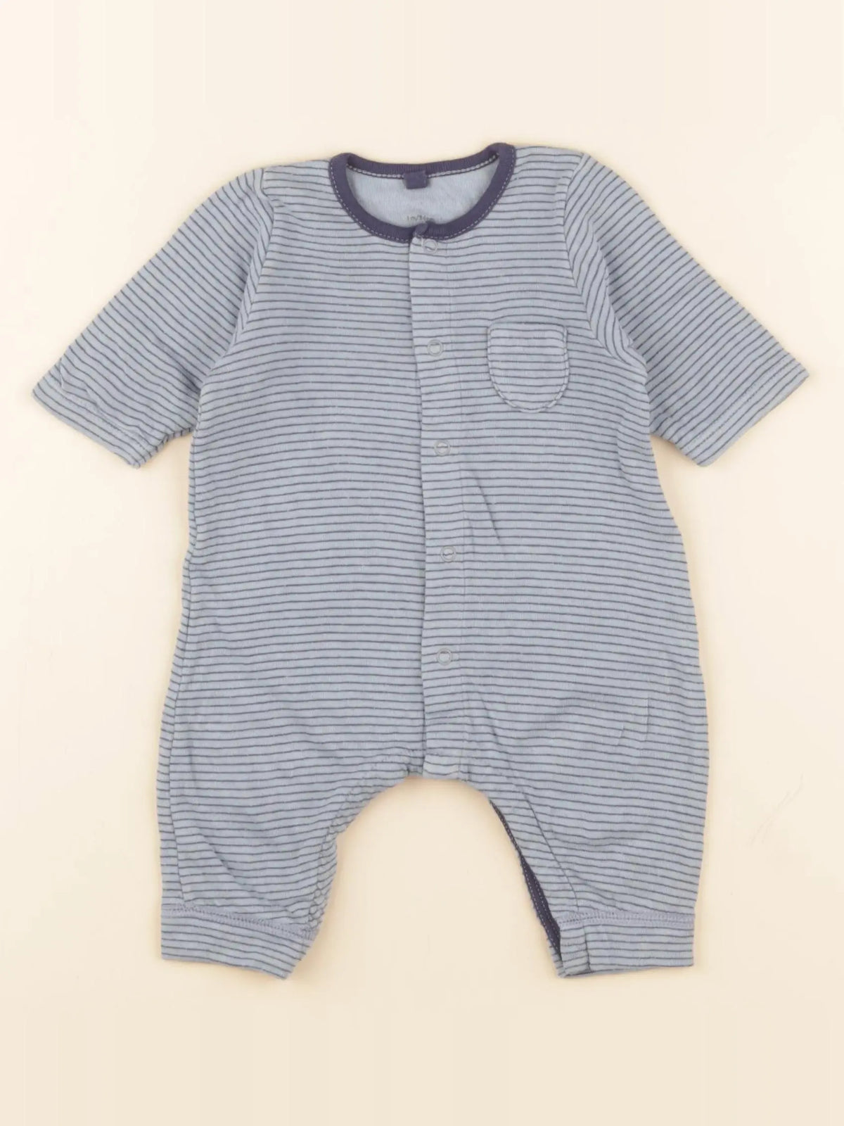 Petit Bateau - pyjama coton bleu - 1 mois