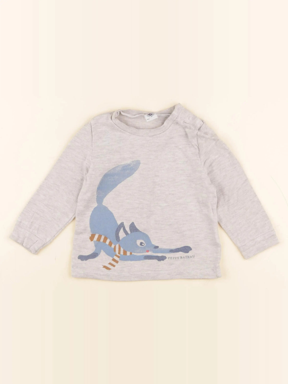 Petit Bateau - tee-shirt gris - 24 mois