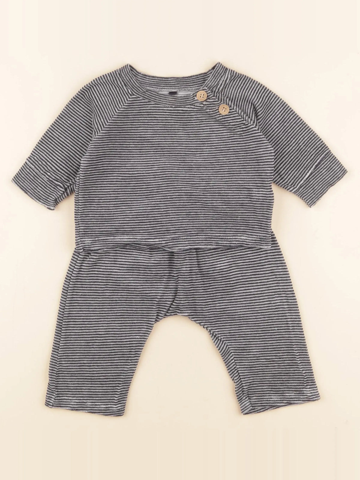 Petit Bateau - ensemble bleu - 6 mois