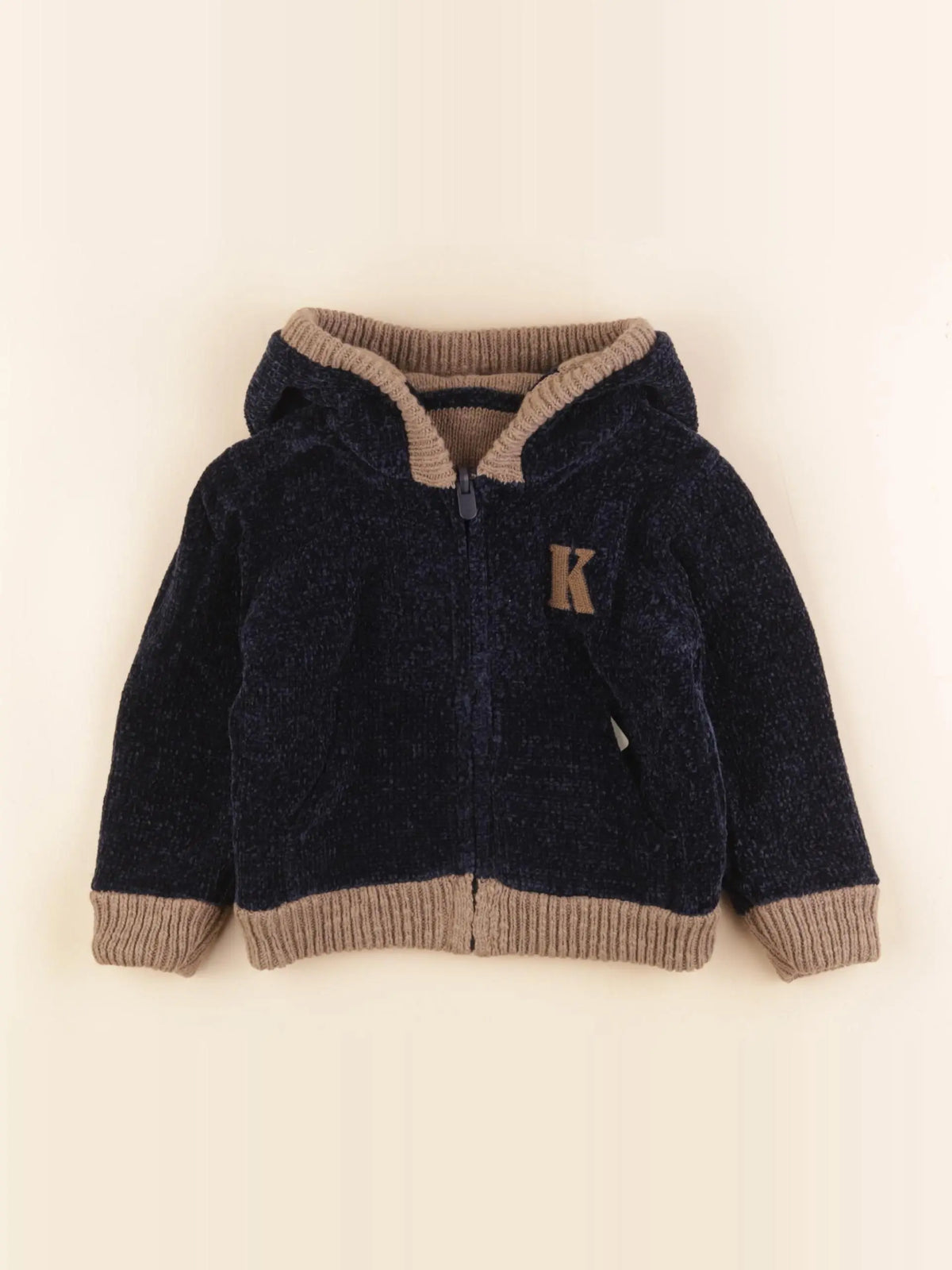 IKKS - gilet réversible marron, bleu - 1 an