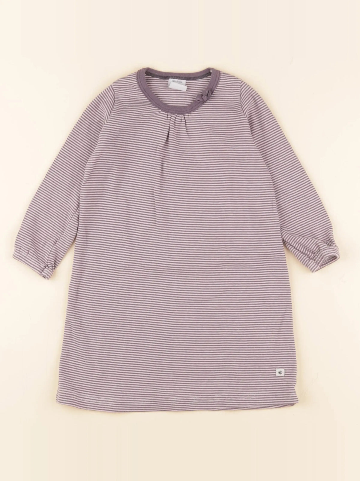 Petit Bateau - chemise de nuit coton violet, rose - 2 ans