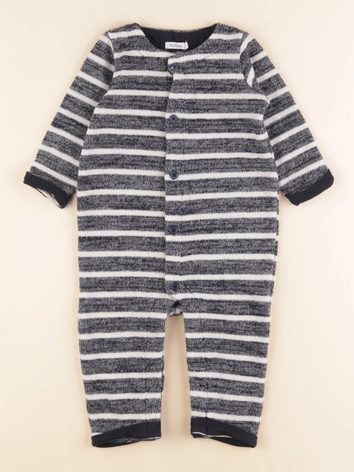 Boutchou - combinaison bleu, blanc - 9 mois