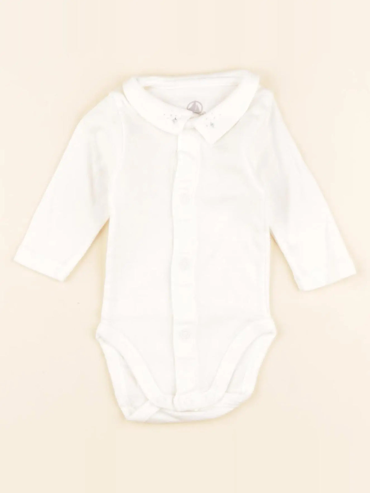 Petit Bateau - body à col beige - 1 mois